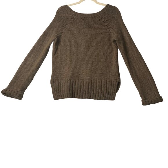 Moda International Brown Cable Knit Sweater Women Medium Mohair Wool Blend - Picture 7 of 7